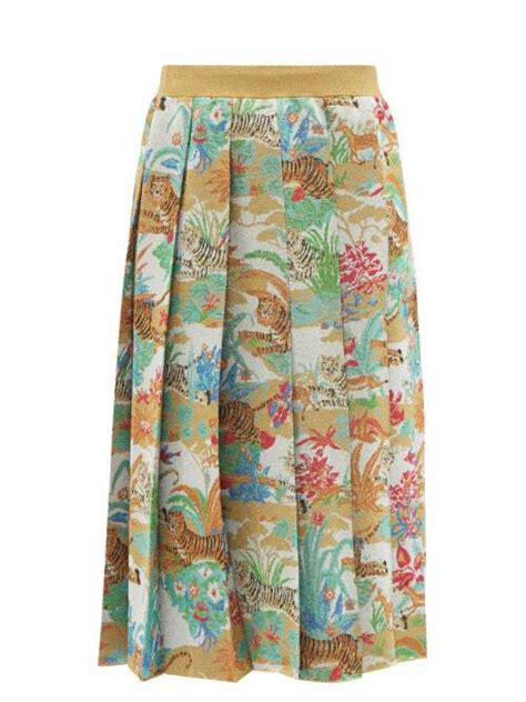 gucci tiger skirt|Gucci pleated skirt.